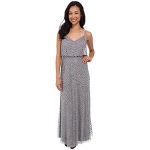 Silver Grey Adrianna Papell Blouson Gown